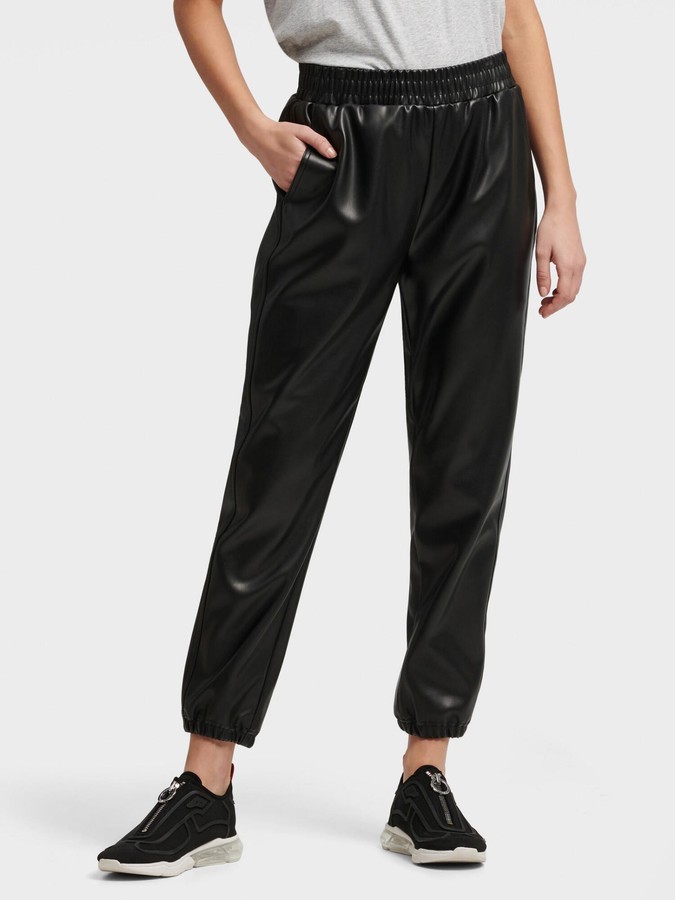 faux leather jogger pants for womens