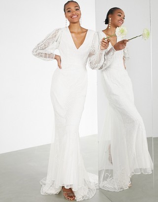 ASOS EDITION Lucy placement beaded wedding dress