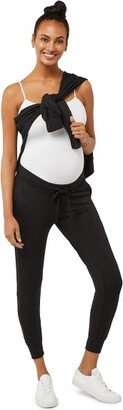 A Pea in the Pod Under Belly French Terry Maternity Jogger Pant-Black-M |