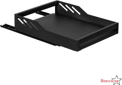 Basicwise Expandable Deep Drawer Organizer Adjustable Pull-out Cabinet Storage Tray For Kitchen Organization Ideal For Cookware Dinnerware Food Contai