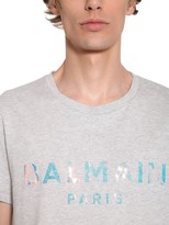 Thumbnail for your product : Balmain Hologram Logo Cotton Jersey T-Shirt