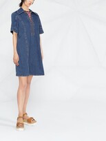 Thumbnail for your product : See by Chloe Peter Pan-Collar Mini Denim Dress