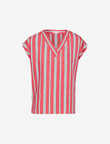 Thumbnail for your product : Claudie Pierlot Brendae stripe-print V-neck satin top