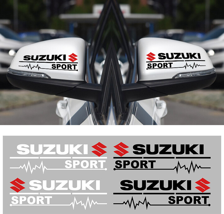 2Pcs Car Accessories Rearview Mirror Decor Stickers Badge Emblem Decal For Suzuki JIMNY grand vitara sx4 swift Alto Auto Styling