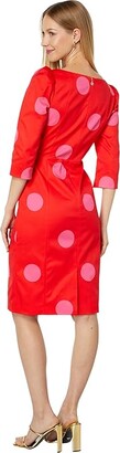 Kate Spade Giant Dot Faille Sheath Dress (Flame Scarlet) Women's Dress