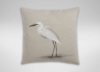 Ethan Allen Hand-Painted Bird on Sand Pillow