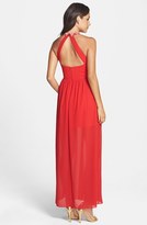 Thumbnail for your product : a. drea Embellished Halter Maxi Dress (Juniors)