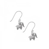 Thumbnail for your product : Oliver Bonas Silver Origami Elephant Earrings