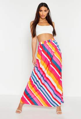 boohoo Bold Stripe Floor Sweeping Maxi Skirt