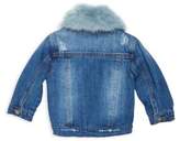 Thumbnail for your product : Splendid Baby's Faux Fur Collared Denim Jacket
