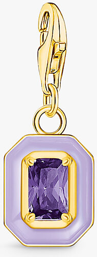 Thomas Sabo Womens Gold-Plated Silver 3D Octagon 18ct Yellow Gold-Plated Sterling-Silver and Zirconia Charm