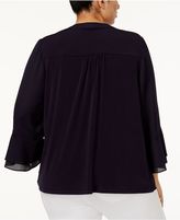 Thumbnail for your product : Charter Club Plus Size Pleated Bell-Sleeve Top, Created for Macy's