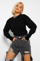 Thumbnail for your product : boohoo Petite Puff Shoulder Knitted Jumper