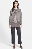 Thumbnail for your product : Fabiana Filippi Glen Plaid Flannel Jacket with Leather Belt