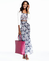 Thumbnail for your product : Neiman Marcus Contrast Pebbled Faux-Leather Tassel Tote Bag, Berry/Navy