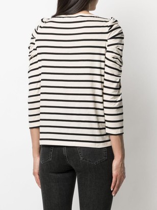 Seventy drape-sleeves striped T-shirt
