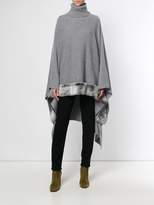 Thumbnail for your product : N.Peal fur edge asymmetric poncho