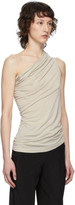 Thumbnail for your product : Rick Owens Lilies Grey Heavy Jersey One Shoulder Tank Top
