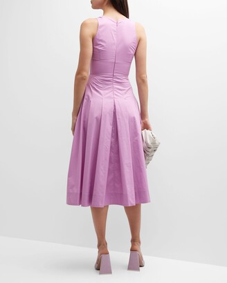 Pinko Adorato Sleeveless Pleated Cotton Midi Dress