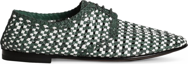 Dolce & Gabbana Goatskin Woven Derby Shoes