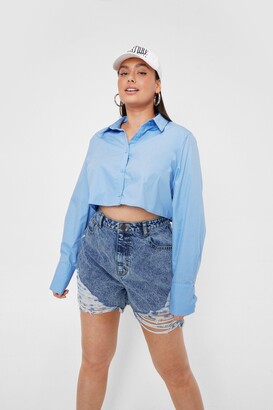 Nasty Gal Womens Plus Size Relaxed Distressed Mom Shorts