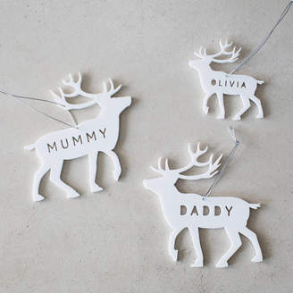 Twenty-Seven Personalised Reindeer Christmas Decoration