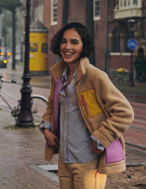 Fleece Yellow Borg Jacket Polo Ralph Lauren Borg Contrast Pocket