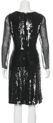 Oscar de la Renta Sequined Silk Dress