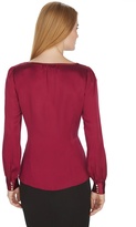 Thumbnail for your product : White House Black Market Long Sleeve Pleat Front Blouse