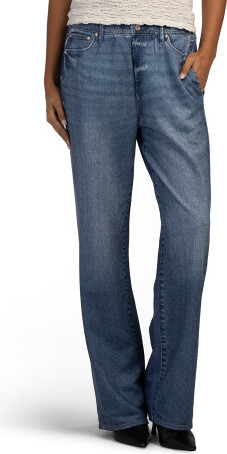 TJMAXX Denim Illusion Pull On Wide Leg Pants For Women, Cotton/Polyester