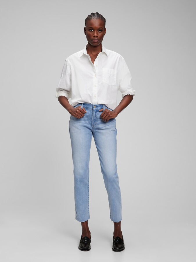 Gap Mid Rise Girlfriend Jeans with Washwell - ShopStyle