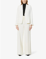 Thumbnail for your product : Max Mara Ladies White Daphne Padded-Shoulder Stretch-Wool Jacket, Size: 12