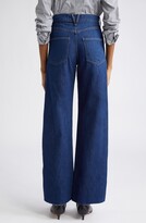 Thumbnail for your product : Veronica Beard Taylor Raw Hem High Waist Wide Leg Jeans
