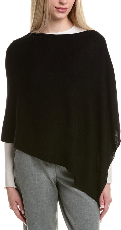 Sofia Cashmere Jersey Solid Wool & Cashmere-Blend Poncho