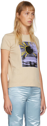 Marc Jacobs Beige Graphic Cap Sleeve T-Shirt