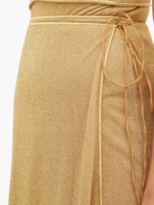 Oseree Lumiere Lame Wrap Skirt - Gold