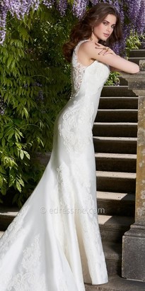 Camille La Vie Mikado wedding dress with lace detail