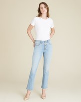 Thumbnail for your product : Veronica Beard Carolyn High-Rise Cropped-Flare Jean