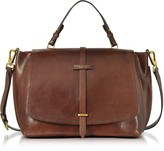 Thumbnail for your product : The Bridge Brown Leather Dual Function Oversized Satchel Bag