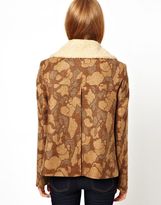 Thumbnail for your product : Camo Cooper & Stollbrand Cooper & Strollbrand Blanket Jacket with Teddy Fur Collar