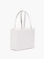Thumbnail for your product : Amina Muaddi Superamini Pernille Crystal-handle Leather Box Bag - White