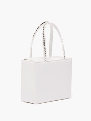 Amina Muaddi Superamini Pernille Crystal-handle Leather Box Bag - White