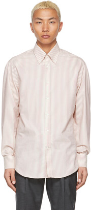 Brunello Cucinelli Pink & Off-White Basic Fit Shirt