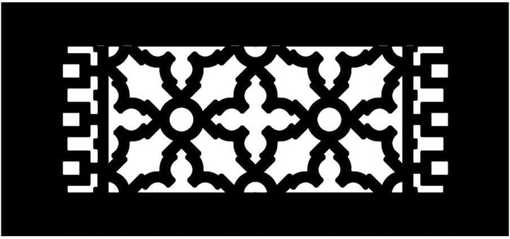 Reggio Registers Scroll Series 4 in. x 10 in. Aluminum Grille, Black without Mounting Holes