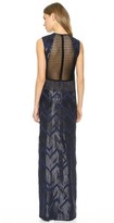 Thumbnail for your product : Yigal Azrouel Chevron Fringe Combo Gown
