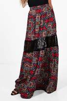 Thumbnail for your product : boohoo Livi Floral Lace Tiered Maxi Skirt