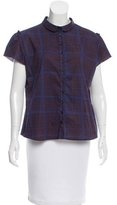 Thumbnail for your product : Piazza Sempione Grid Print Button-Up Top