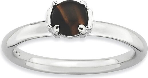 Black Bow Jewelry Co. BlackBowJewelrySilverStackableTiger'sEyeRingsize6