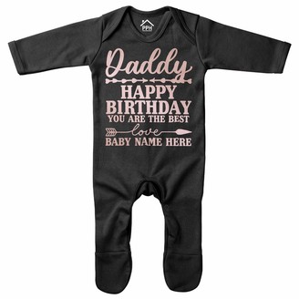 Personalised Any Name Happy Birthday Baby Vest Grow Bodysuit Baby Girls Boys 