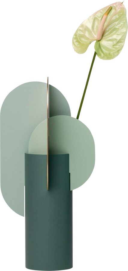 Contemporary Metal Vase 'ekster Cs9' By Noom, Brass And Steel